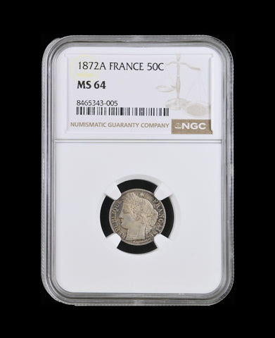 France 1872 A 50 Centimes - NGC MS64
