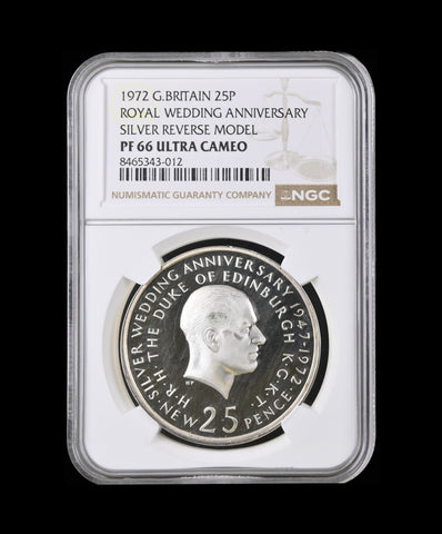 1972 Prince Philip Silver Pattern 'Model' Crown - NGC PF66UC