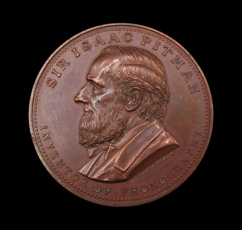 1897 Sir Isaac Pitman Metropolitan Schools 42mm Bronze Medal - By Wyon