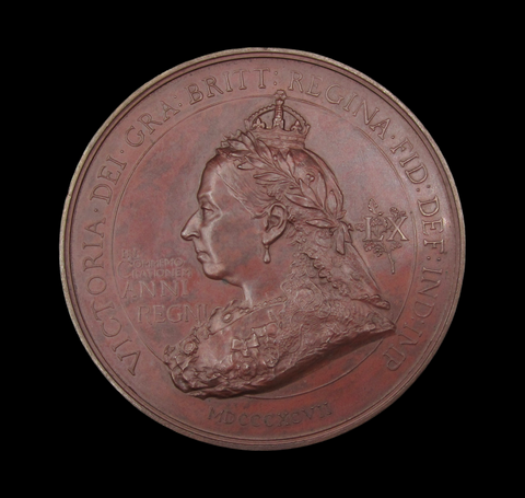 1897 Victoria Diamond Jubilee 76mm British Empire Bronze Medal - By Bowcher