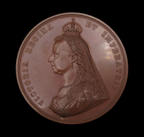1887 Victoria Jubilee 77mm Bronze Cased Medal - By Boehm