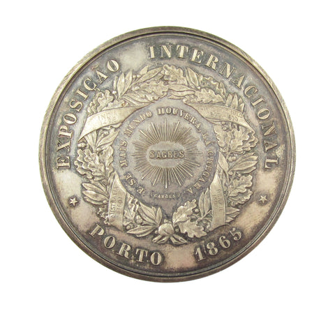 Portugal 1865 Porto International Exposition 59mm Silver Medal