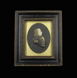 19th Century Coloured Wax Portrait of Admiral Earl Howe - Framed