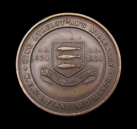 1924 Millenary Of The Accession Of King Aethelstan 39mm Bronze Medal
