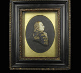 19th Century Coloured Wax Portrait of Admiral Earl Howe - Framed