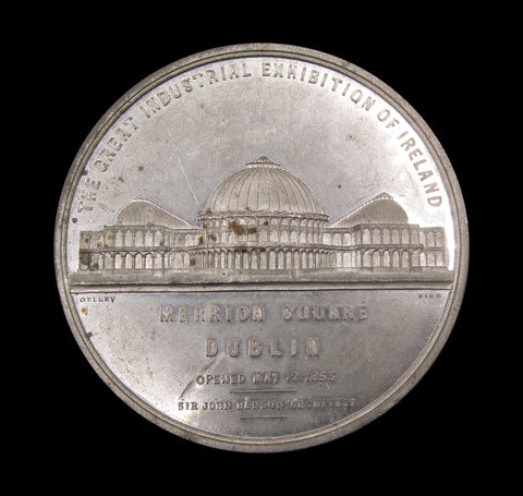 1853 Dublin International Exhibition 74mm Medal - By Ottley