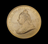1897 Victoria Diamond Jubilee 76mm British Empire Gilt Medal - By Bowcher