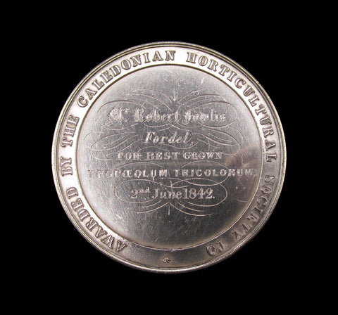 1842 Caledonian Horticultural Society 51mm Silver Medal - By Ingram