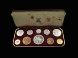 Elizabeth II 1953 10 Coin Cased Proof Set - Crown To Farthing