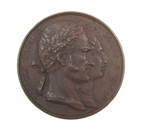 France 1833 Visit Of The Belgian King & Queen To Paris 41mm Medal