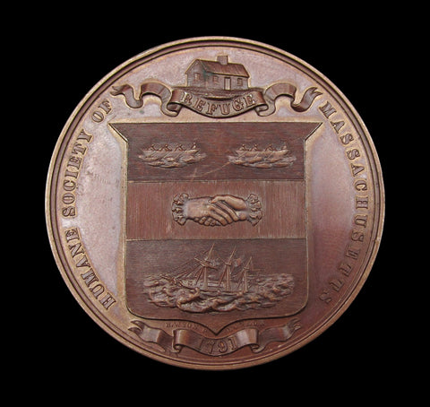 USA c.1850 Humane Society of Massachusetts 57mm Medal
