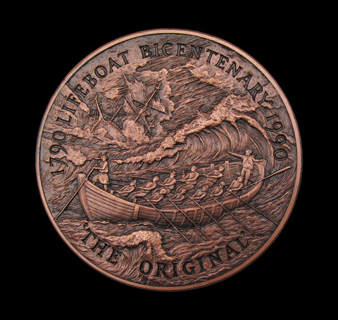 1990 Bicentenary of The Launch of The Lifeboat 63mm Medal - By The Royal Mint