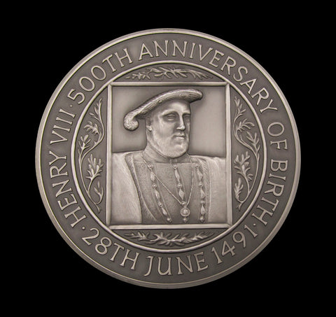 1991 Henry VIII 500th Anniversary Of Birth 63mm Silver Medal - By The Royal Mint