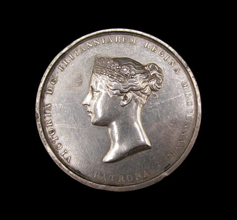 1837 Victoria Royal Academy Of Arts 55mm Silver Medal - By Wyon