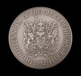 1992 Office of High Sheriff Millennium 63mm Silver Medal - By The Royal Mint