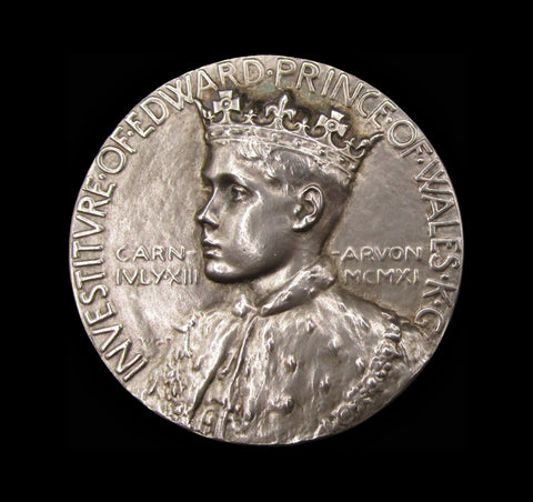 1911 Investiture Of Edward Prince Of Wales 35mm Silver Medal - Cased