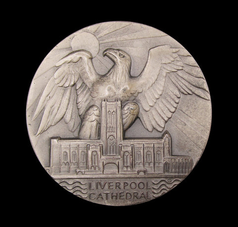 1934 Liverpool Cathedral 57mm Silver Medal - By Gilbert