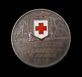 Italy 1915 Vittorio Emanuele III Red Cross 31mm Silver Medal - By Johnson