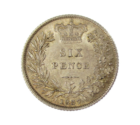 William IV 1837 Sixpence - B/R In BRITANNIAR - GEF