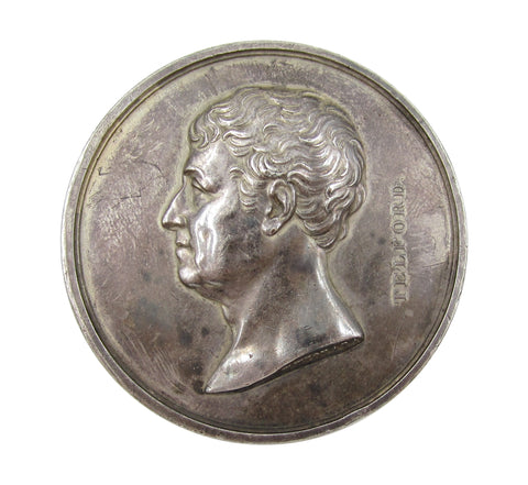 1828 Institution Of Civil Engineers Silver Telford Medal - By Wyon