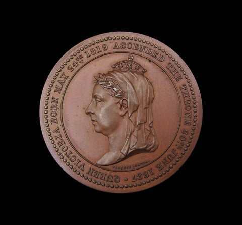 1887 Victoria Golden Jubilee 37mm Bronze Medal - By Pinches