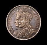 1911 George V Coronation Llansamlet Wales 32mm Silver Medal - By Fattorini
