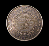 1911 George V Coronation Llansamlet Wales 32mm Silver Medal - By Fattorini