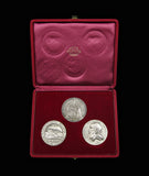 Italy 1946, 1964, 1980 Montecassino Cased Set of 3 x Silver Medals - By Johnson