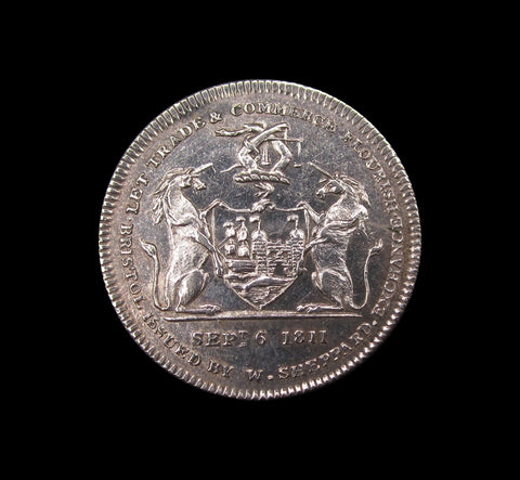 1811 Bristol Sheppard Silver Shilling Token - D.49
