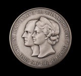 1972 Silver Wedding Anniversary 51mm Silver Medal - By Cornell