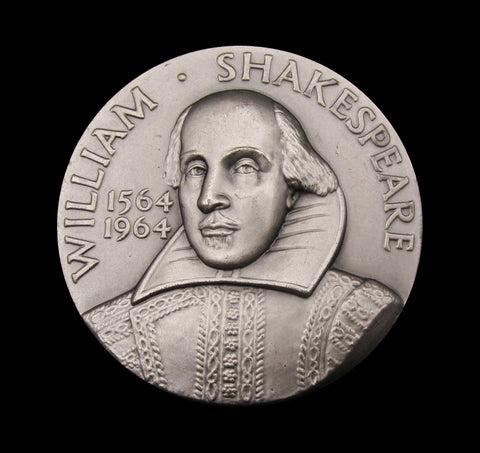 1964 William Shakespeare 400th Anniversary 50mm Silver Medal - By Pinches