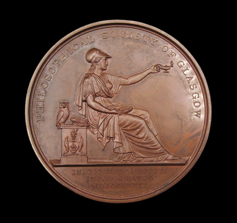 1880 Glasgow Philosophical Society 64mm Award Medal - By Cunninghame