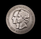 1972 Silver Wedding Anniversary 51mm Silver Medal - By Cornell