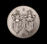 1972 Silver Wedding Anniversary 51mm Silver Medal - By Cornell