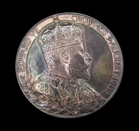 1902 Edward VII Coronation 55mm Silver Medal - Cased