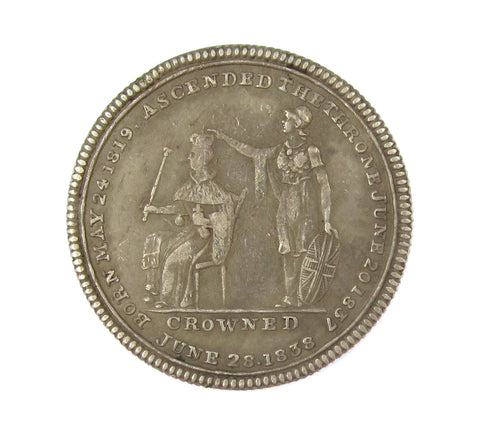 1838 Queen Victoria Coronation 25mm Silvered Medal