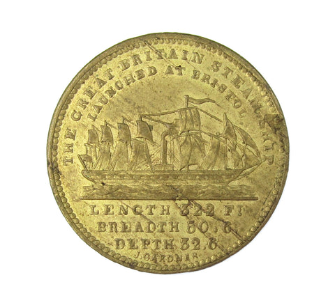 1843 Launching Of The S.S Great Britain 27mm Medal - By Gardner