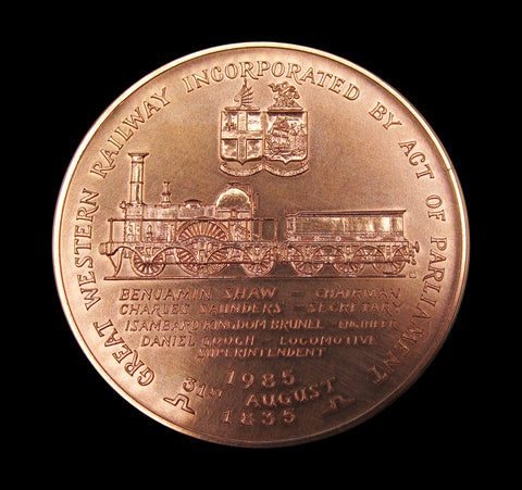 1985 150th Anniversary Of The Great Western Railway 63mm Medal