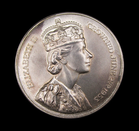1953 Elizabeth II Coronation 57mm Silver Medal - By Spink & Son