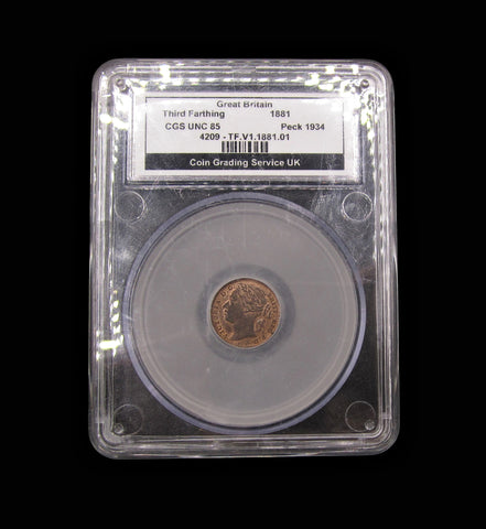Victoria 1881 Third Farthing - CGS UNC 85