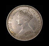 Victoria 1854 Silver Gothic Florin - Key Date - VF