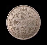 Victoria 1854 Silver Gothic Florin - Key Date - VF