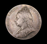 1897 Diamond Jubilee Silvered Bronze 38mm Medal - By Heaton