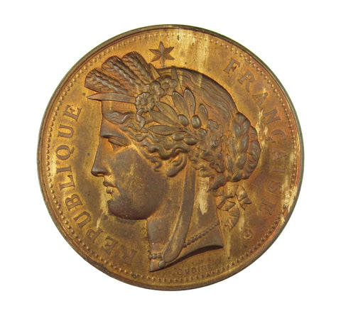 France 1878 Paris International Exposition 51mm Bronze Medal - By Oudine