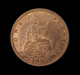 Victoria 1892 Penny - UNC