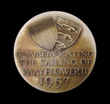 1957 Sailing of The Mayflower II 38mm Silver Medal - By Pinches