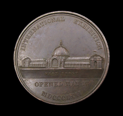 1862 International Exhibition London 42mm Bronze Medal - By Pinches
