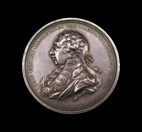 1809 George III Golden Jubilee 52mm Silver Medal - By Wyon