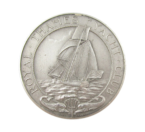 1930 Royal Thames Yacht Club 39mm Silver Medal - By Garrard & Co