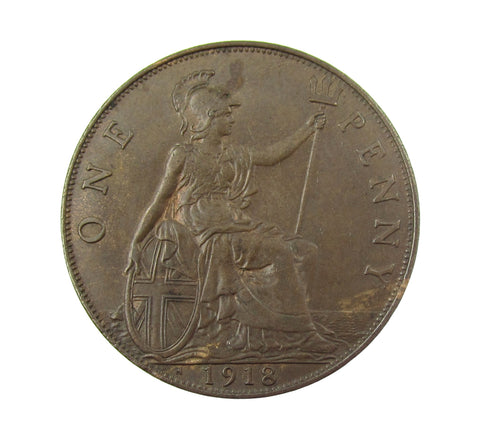 George V 1918 H Penny - EF